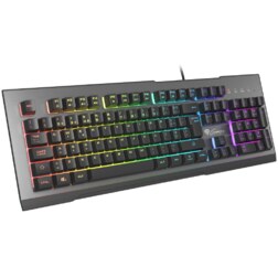 GENESIS Rhod 500 RGB teclado Juego USB QWERTY Portugués Negro, Plata