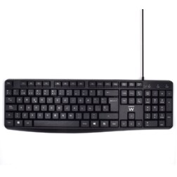 Ewent EW3001 teclado Oficina USB QWERTY Español Negro