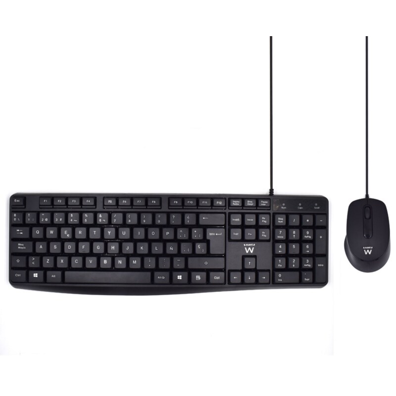 Ewent EW3006 teclado Ratón incluido Oficina USB QWERTY Español Negro