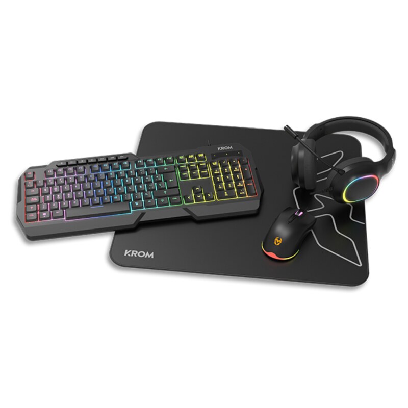Krom Kenta 4 in 1 RGB Gaming Kit, Negro