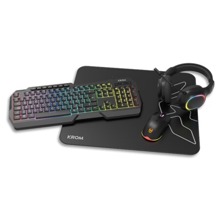 Krom Kenta 4 in 1 RGB Gaming Kit, Negro