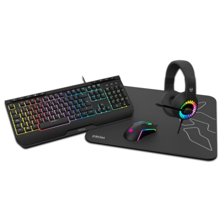 Krom Kenya teclado Ratón incluido Juego USB Negro