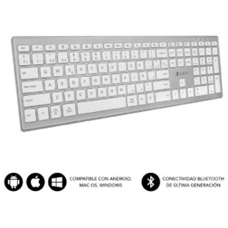 SUBBLIM Teclado Completo delgado inalámbrico Bluetooth Pure Extended Silver