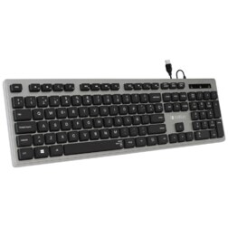 SUBBLIM Teclado Ergonómico con cable USB Plano Silencioso Gris/Negro Ergo