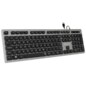 SUBBLIM Teclado Ergonómico con cable USB Plano Silencioso Gris/Negro Ergo