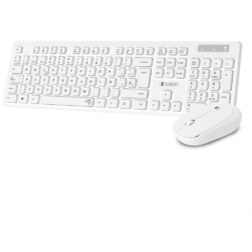 SUBBLIM Teclado Ergonómico y ratón Combo Business Slim Silencioso Inalámbrico 2.4G Blanco
