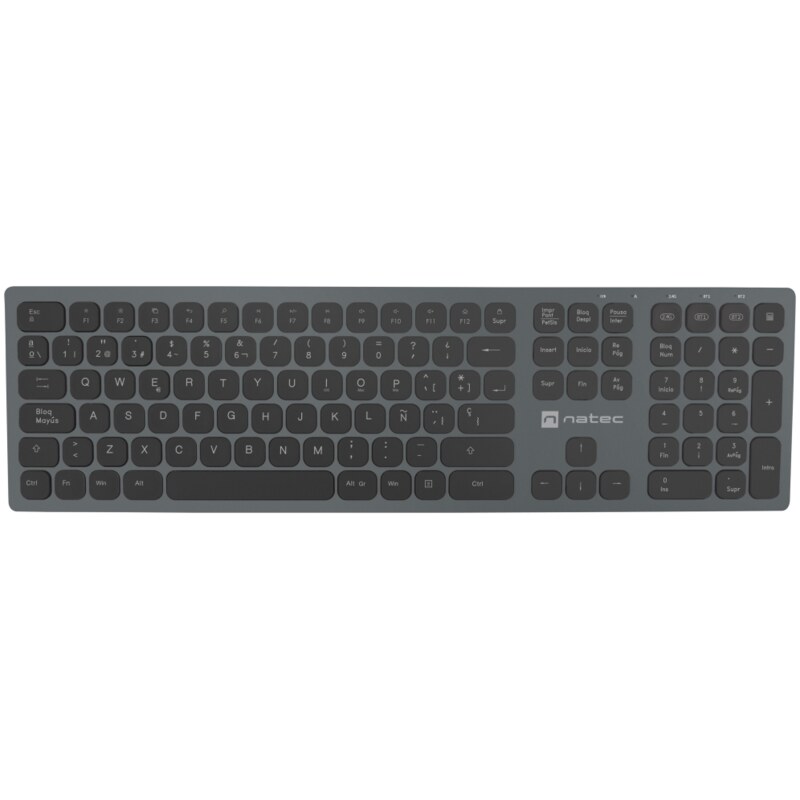 NATEC NKL-1830 teclado Universal RF Wireless + Bluetooth QWERTY Español Negro, Gris