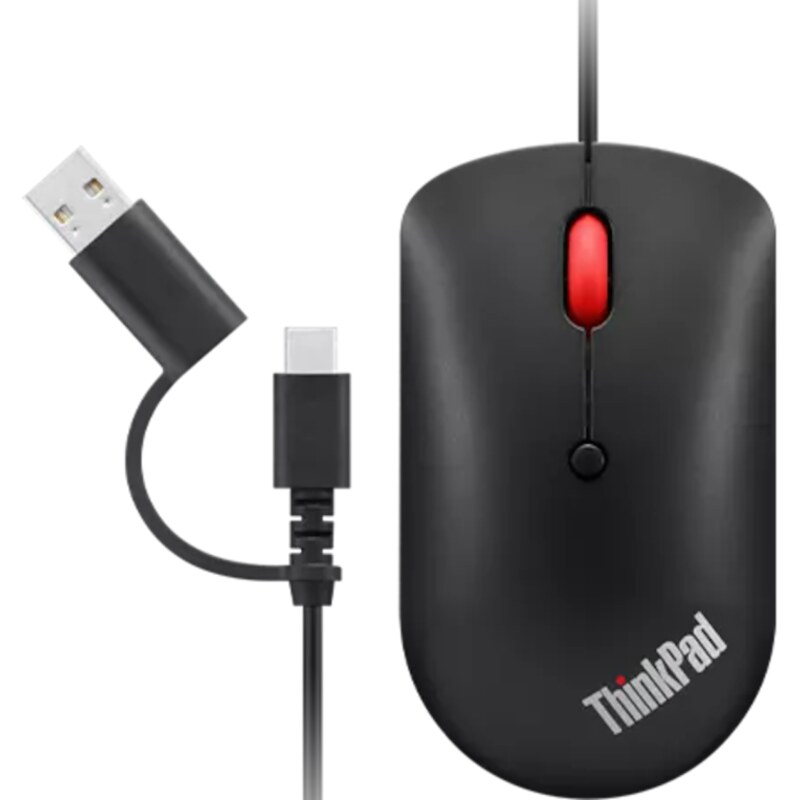 Lenovo 4Y51D20850 ratón Oficina Ambidextro USB Tipo C Óptico 2400 DPI