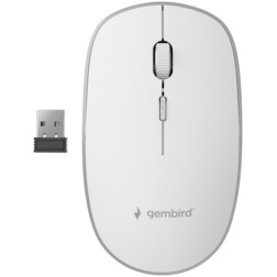 Gembird MUSW-4B-01-W ratón Oficina Ambidextro RF inalámbrico Óptico 1600 DPI