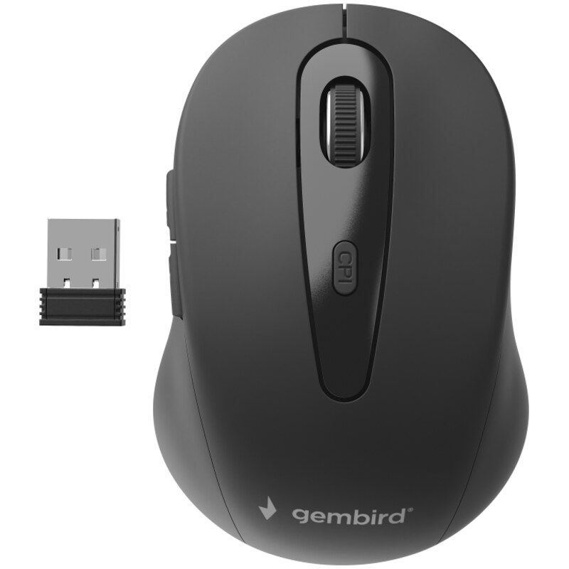 Gembird MUSW-6B-01 ratón Oficina mano derecha RF inalámbrico Óptico 1600 DPI
