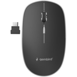 Gembird MUSW-4BSC-01 ratón Ambidextro RF Wireless + USB Type-C Óptico 1600 DPI