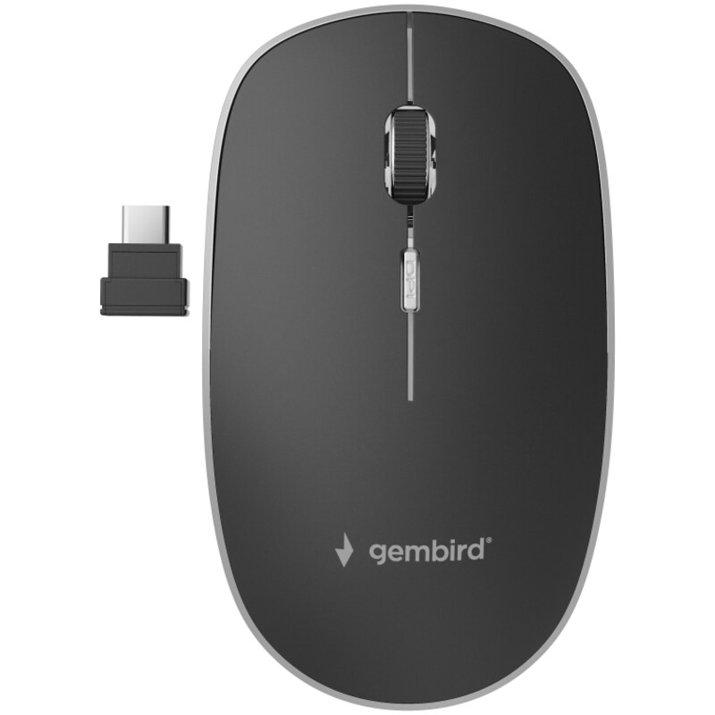 Gembird MUSW-4BSC-01 ratón Ambidextro RF Wireless + USB Type-C Óptico 1600 DPI