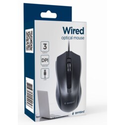 Gembird MUS-3B-01 ratón Oficina Ambidextro USB tipo A Óptico 1000 DPI