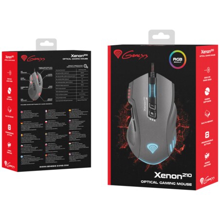 GENESIS Xenon 210 ratón Juego Mano derecha USB tipo A Óptico 3200 DPI