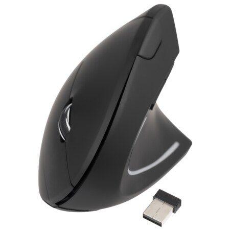 TooQ Ratón Inalámbrico Ergonómico Vertical 3200 DPI, 6 botones, Negro