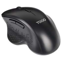 TooQ Ratón Inalámbrico Ergonómico 1600 DPI, 6 botones, Negro