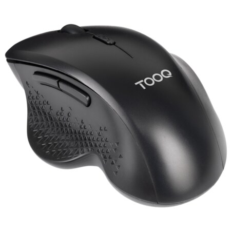 TooQ Ratón Inalámbrico Ergonómico 1600 DPI, 6 botones, Negro