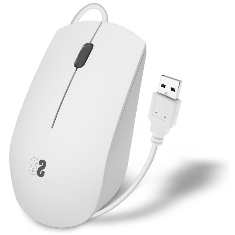 SUBBLIM Ratón Business Silencioso con cable USB 1200 DPI Blanco