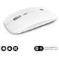 SUBBLIM Ratón Óptico Inalámbrico 2.4G y Bluetooth Dual Flat Mouse Recargable Blanco