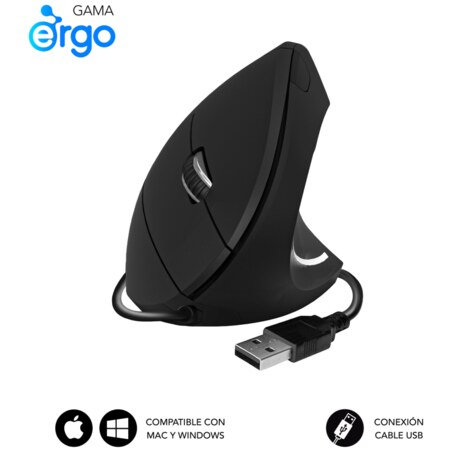 SUBBLIM SUBMO-EDGVU01 ratón Universal mano derecha USB tipo A Óptico 1600 DPI