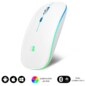 SUBBLIM Ratón Inalámbrico Bluetooth + RF RGB LED Dual Flat Mouse White