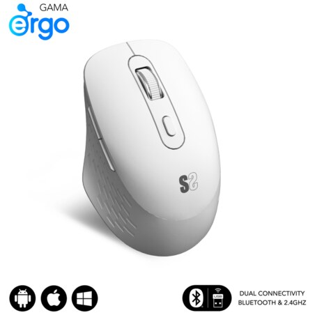 SUBBLIM SUBMO-EDCUR02 ratón Universal mano derecha Bluetooth + USB Type-A Óptico 1600 DPI