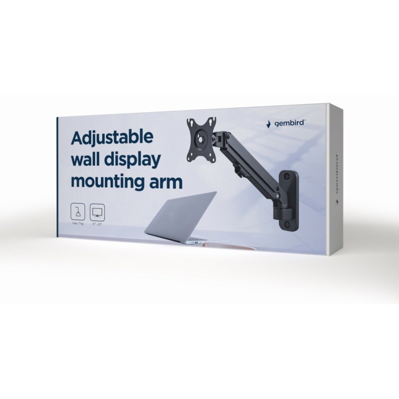 Gembird MA-WA1-01 soporte para monitor 68,6 cm (27") Pared Negro