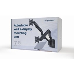 Gembird MA-WA2-01 soporte para monitor 68,6 cm (27") Pared Negro