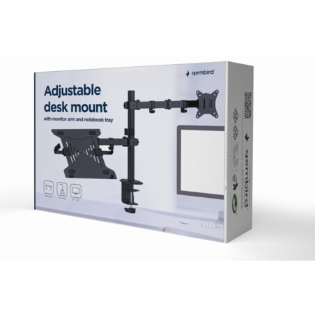 Gembird MA-DA-03 soporte para monitor 81,3 cm (32") Escritorio Negro