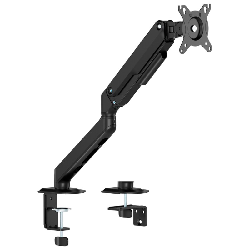 AISENS Soporte de Mesa Eco Contrapeso Giratorio e Inclinable para Monitor/TV 9kg (3 Pivotes, 1 Brazo) de 17-32, Negro