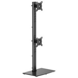AISENS Soporte de Mesa Con Peana Eco Giratorio e Inclinable para 2 Monitor/TV 12kg de 17-34, Negro