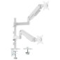 AISENS Soporte de Mesa Eco Contrapeso Giratorio e Inclinable para Monitor/TV 9kg (3 PIVOTES, 2 BRAZOS) de 17-32, Blanco