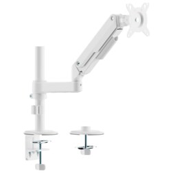 AISENS Soporte de Mesa Eco Contrapeso Giratorio e Inclinable para Monitor/TV 9kg (3 PIVOTES, 1 BRAZO) de 17-32, Blanco