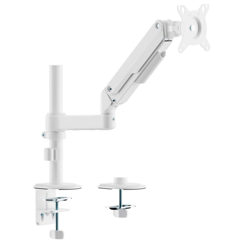 AISENS Soporte de Mesa Eco Contrapeso Giratorio e Inclinable para Monitor/TV 9kg (3 PIVOTES, 1 BRAZO) de 17-32, Blanco
