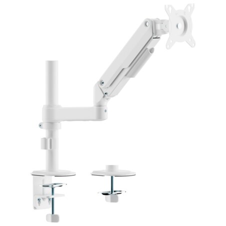 AISENS Soporte de Mesa Eco Contrapeso Giratorio e Inclinable para Monitor/TV 9kg (3 PIVOTES, 1 BRAZO) de 17-32, Blanco