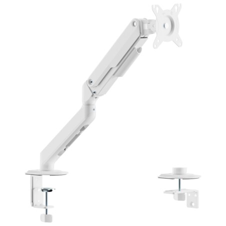AISENS Soporte de Mesa Eco Contrapeso Giratorio e Inclinable para Monitor/TV 9kg (3 PIVOTES, 1 BRAZO) de 17-32, Blanco
