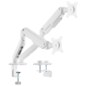 AISENS Soporte de Mesa Eco Contrapeso Giratorio e Inclinable para Monitor/TV 9kg (3 PIVOTES, 2 BRAZOS) de 17-32, Blanco