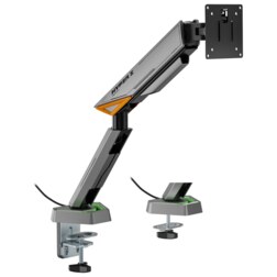AISENS DT49TSRRGB-347 soporte para monitor 124,5 cm (49") Escritorio Negro, Gris