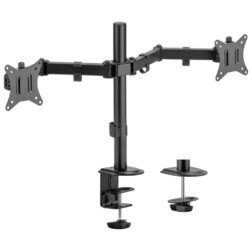 AISENS Soporte de Mesa ECO Giratorio e Inclinable para Monitor/TV 9Kg (3 Pivotes, 2 Brazos) de 17-32, Negro