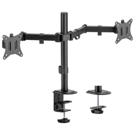 AISENS Soporte de Mesa ECO Giratorio e Inclinable para Monitor/TV 9Kg (3 Pivotes, 2 Brazos) de 17-32, Negro