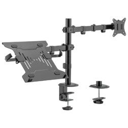 AISENS Soporte de Mesa Giratorio e Inclinable para Portatil y Monitor/TV 9Kg de 17-32, Negro