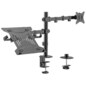 AISENS Soporte de Mesa Giratorio e Inclinable para Portatil y Monitor/TV 9Kg de 17-32, Negro