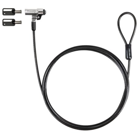 TooQ Cable de Seguridad Tipo NANO con Llave para Portátiles 1.5 metros, Gris Oscuro