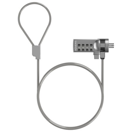AISENS Cable de Seguridad con Cerradura de Combinacion para Ordenador, Monitor, Portatil 1.5M
