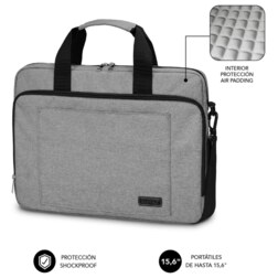SUBBLIM Maletín Ordenador Air Padding Laptop bag 15,6" Grey
