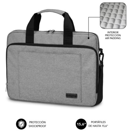 SUBBLIM Maletín Ordenador Air Padding Laptop bag 15,6" Grey