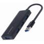 Gembird UHB-U3P4-03 base para portátil y replicador de puertos Alámbrico USB 3.2 Gen 1 (3.1 Gen 1) Type-A Negro