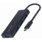 Gembird UHB-CM-U3P4-02 base para portátil y replicador de puertos Alámbrico USB 3.2 Gen 1 (3.1 Gen 1) Type-C Negro