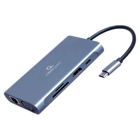 Gembird A-CM-COMBO7-01 base para portátil y replicador de puertos USB 3.2 Gen 1 (3.1 Gen 1) Type-A Gris