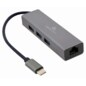 Gembird A-CMU3-LAN-01 base para portátil y replicador de puertos USB 3.2 Gen 1 (3.1 Gen 1) Type-C Gris